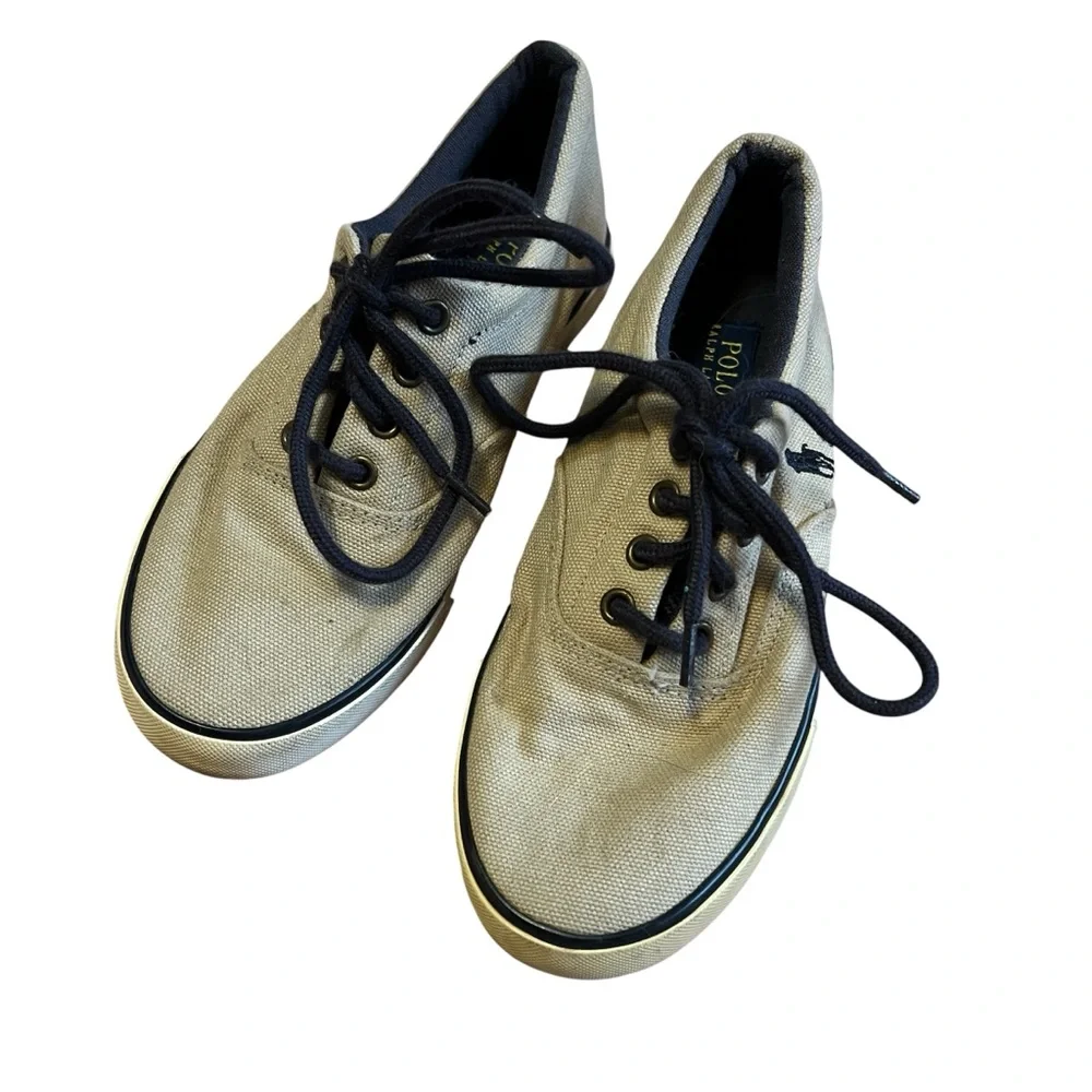 Boys 1 Ralph Lauren Tan Canvas Sneakers